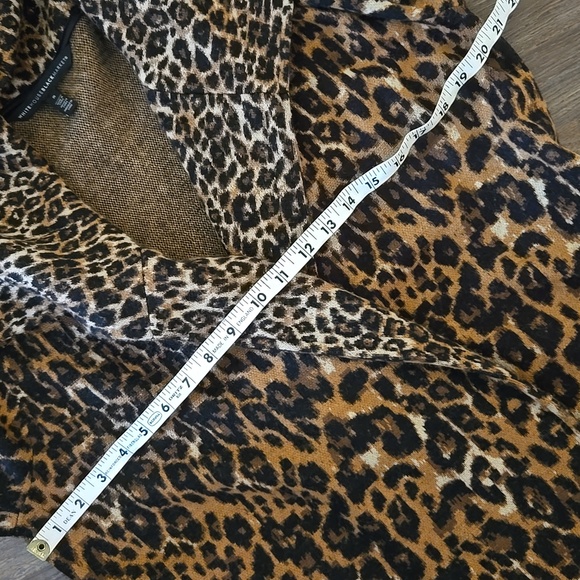 White House Black Market Animal Print Sweater Coat - Picture 7 of 11
